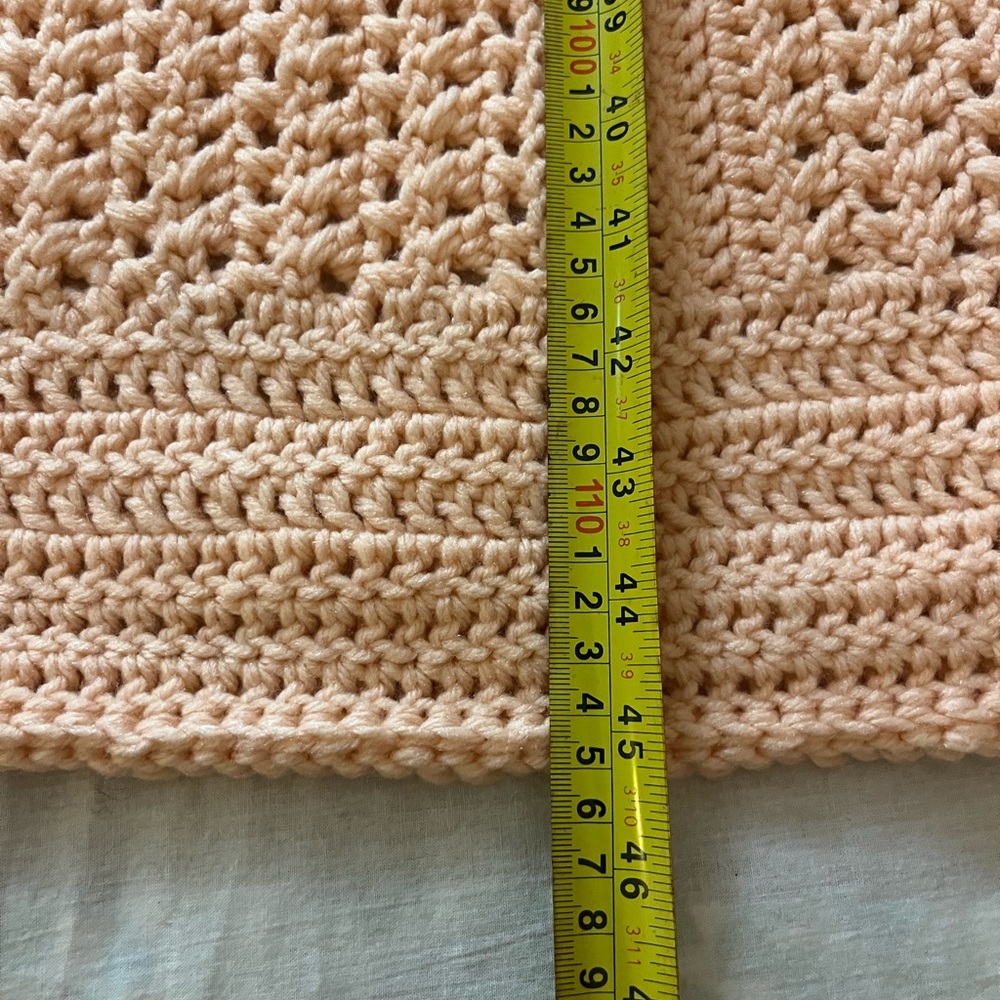 Handmade Crochet crib or car blanket Peach‎ Nursury - Picture 3 of 7